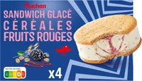 Sandwich glacé céréales fruits rouges