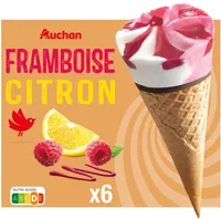 Cônes sorbet framboise citron