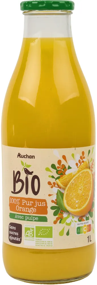 Bio pur jus d'orange avec pulpe