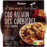 Coq au vin des Corbières et ses torsades