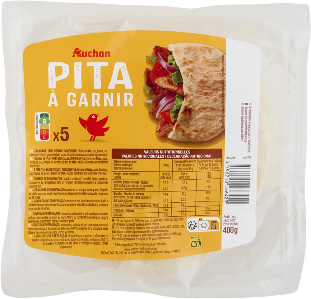 Pain spécial Pita à garnir