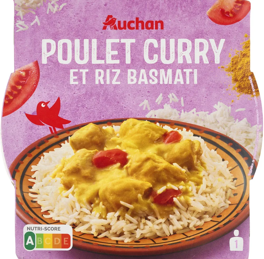 Poulet curry et riz basmati