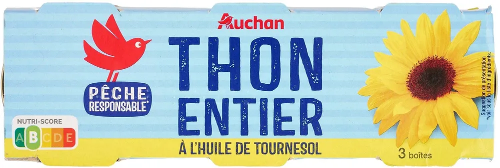 Thon entier à l'huile de tournesol