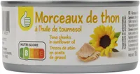 Morceaux de thon à l'huile de tournesol