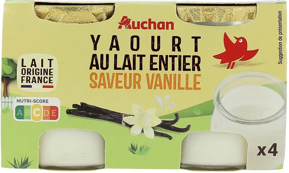 Yaourt au lait entierSaveur Vanille