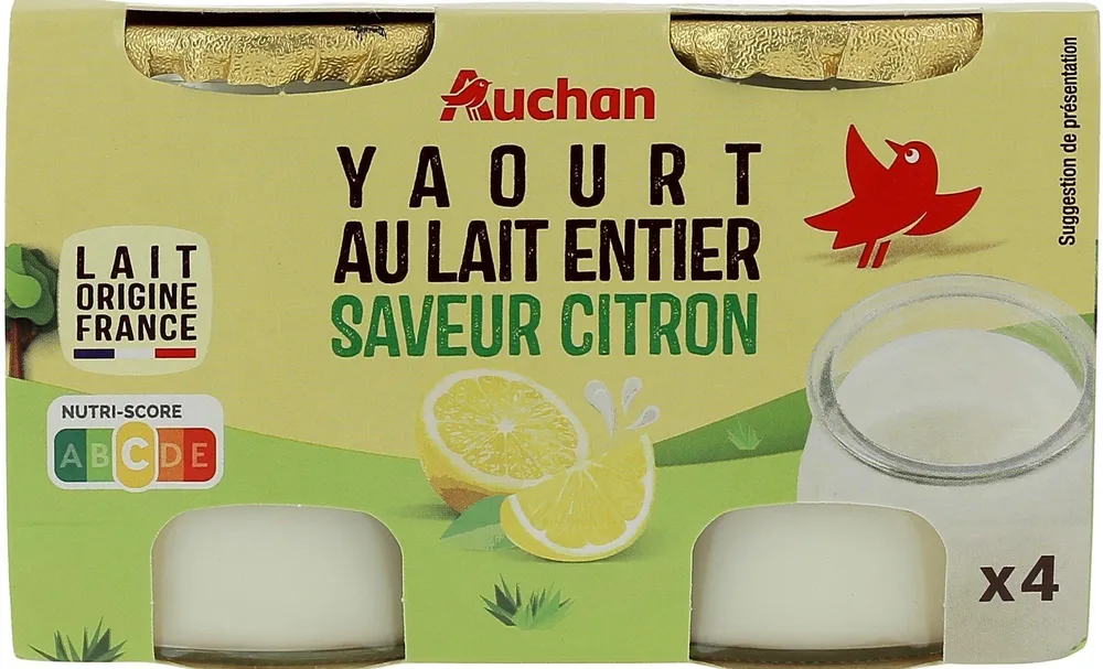 Yaourt au lait entierSaveur Citron