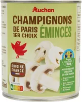 Auchan filiere responsable champignons eminces boite 460g cultivons le bon
