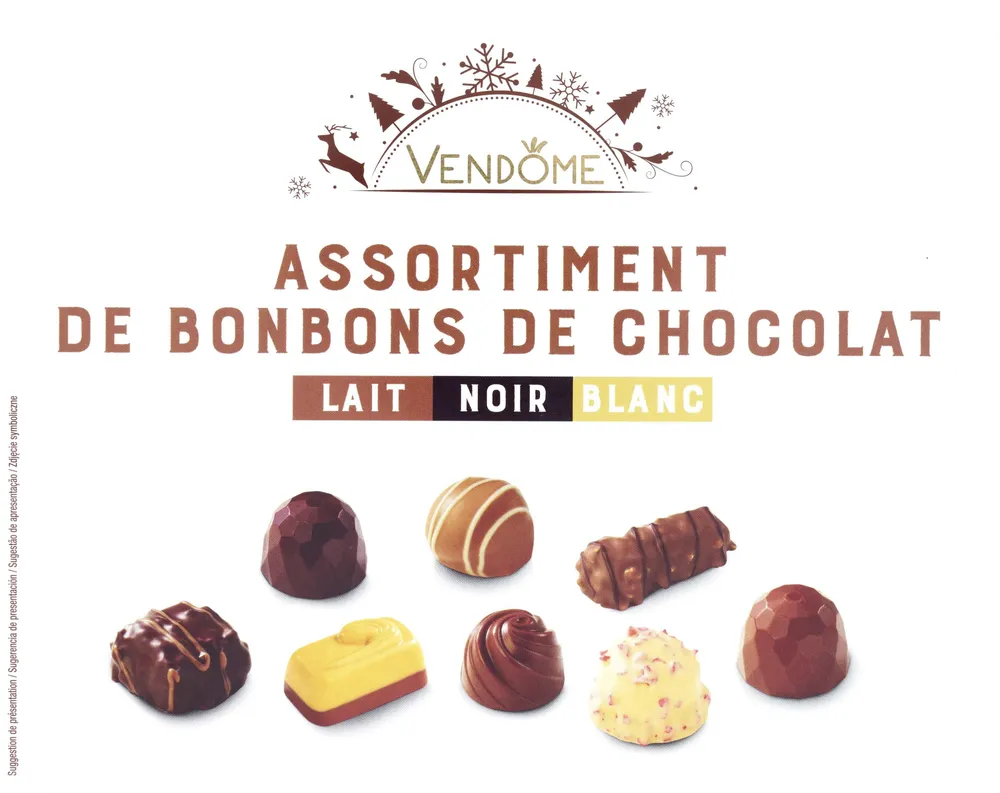 Assortiment de bonbons de chocolat Lait Noir Blanc
