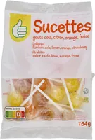 Sucettes - goûts cola, citron, orange, fraise