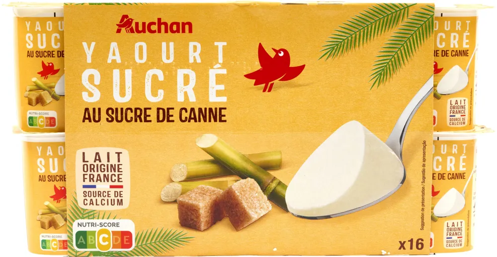 Yaourt sucré au sucre de canne