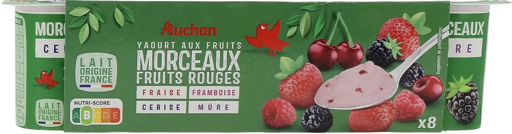 Yaourt aux fruits morceaux fruit rouge