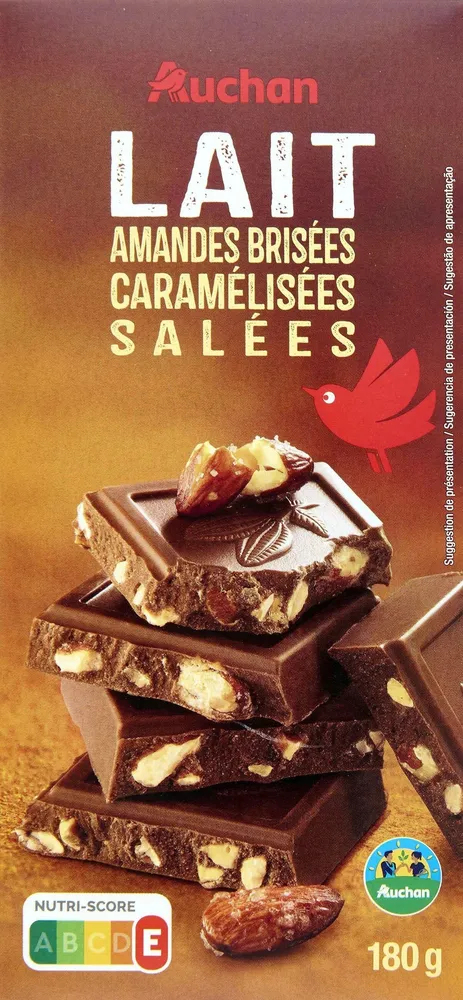 Lait amandes brisées caramélisées salées
