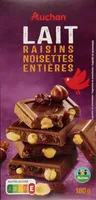 Lait raisins noisettes entieres