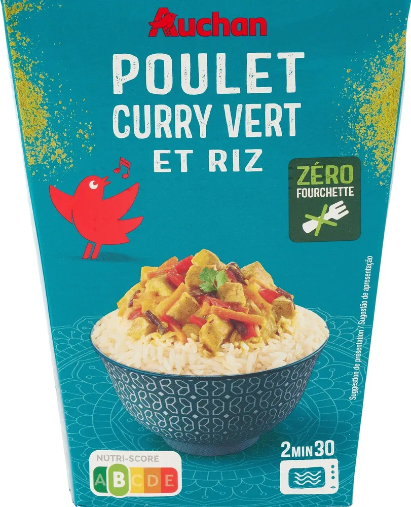 Poulet au curry vert et riz