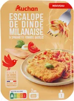 Escalope de dinde milanaise et spaghetti tomate basilic