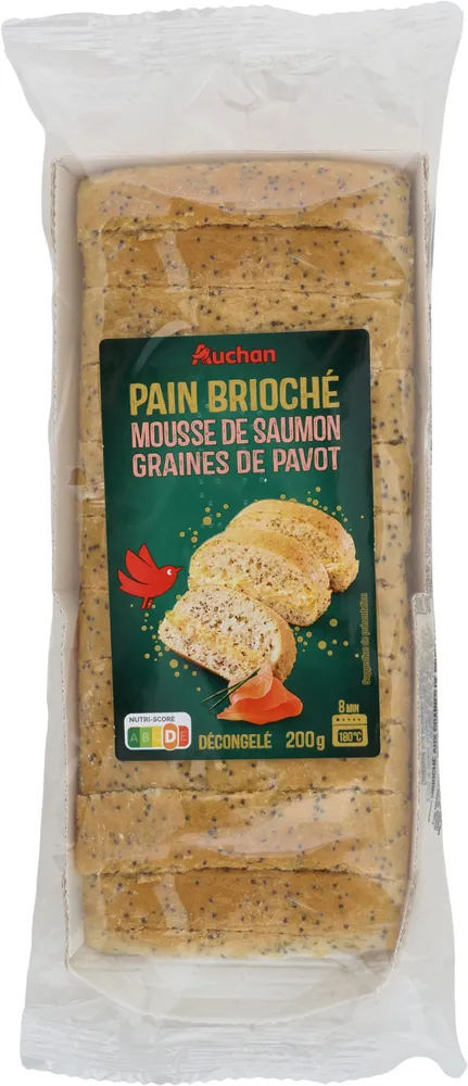 Pain brioché mousse saumon graines de pavot