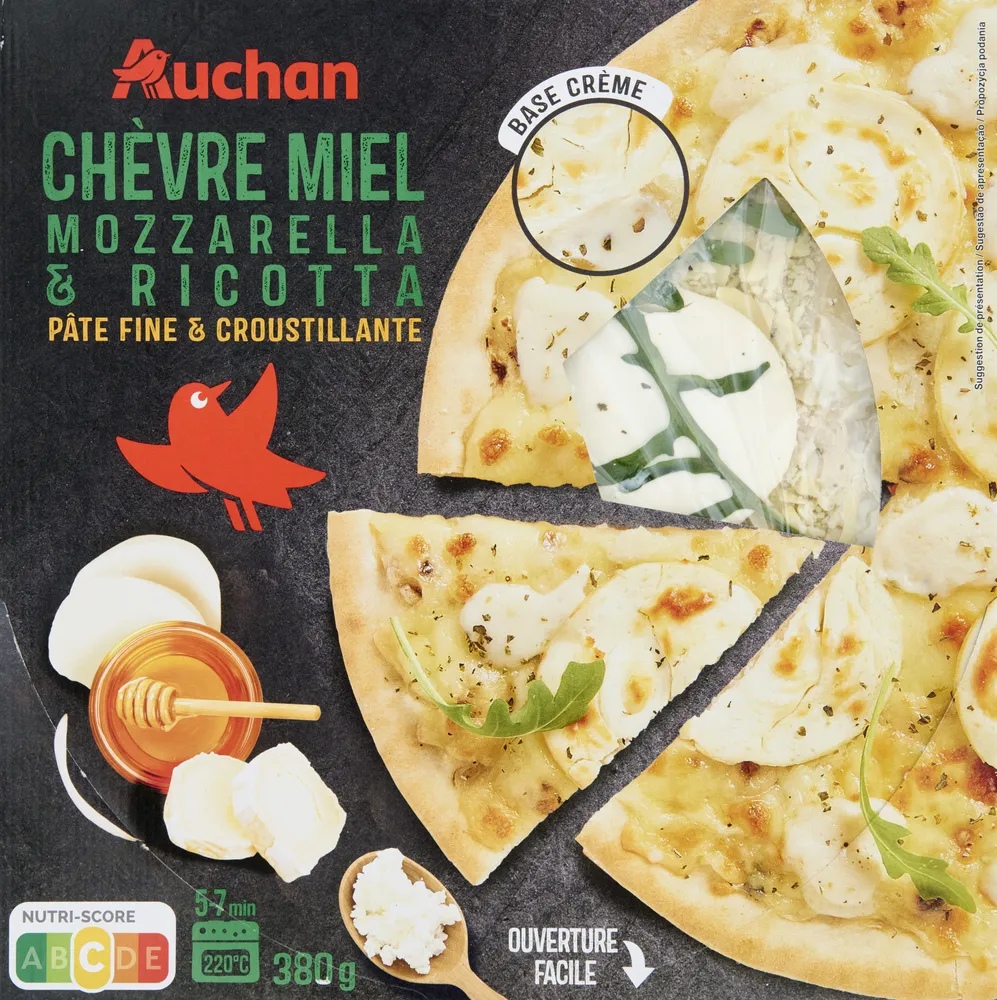 Chèvre miel, mozzarella et ricotta, pâte fine et croustillante