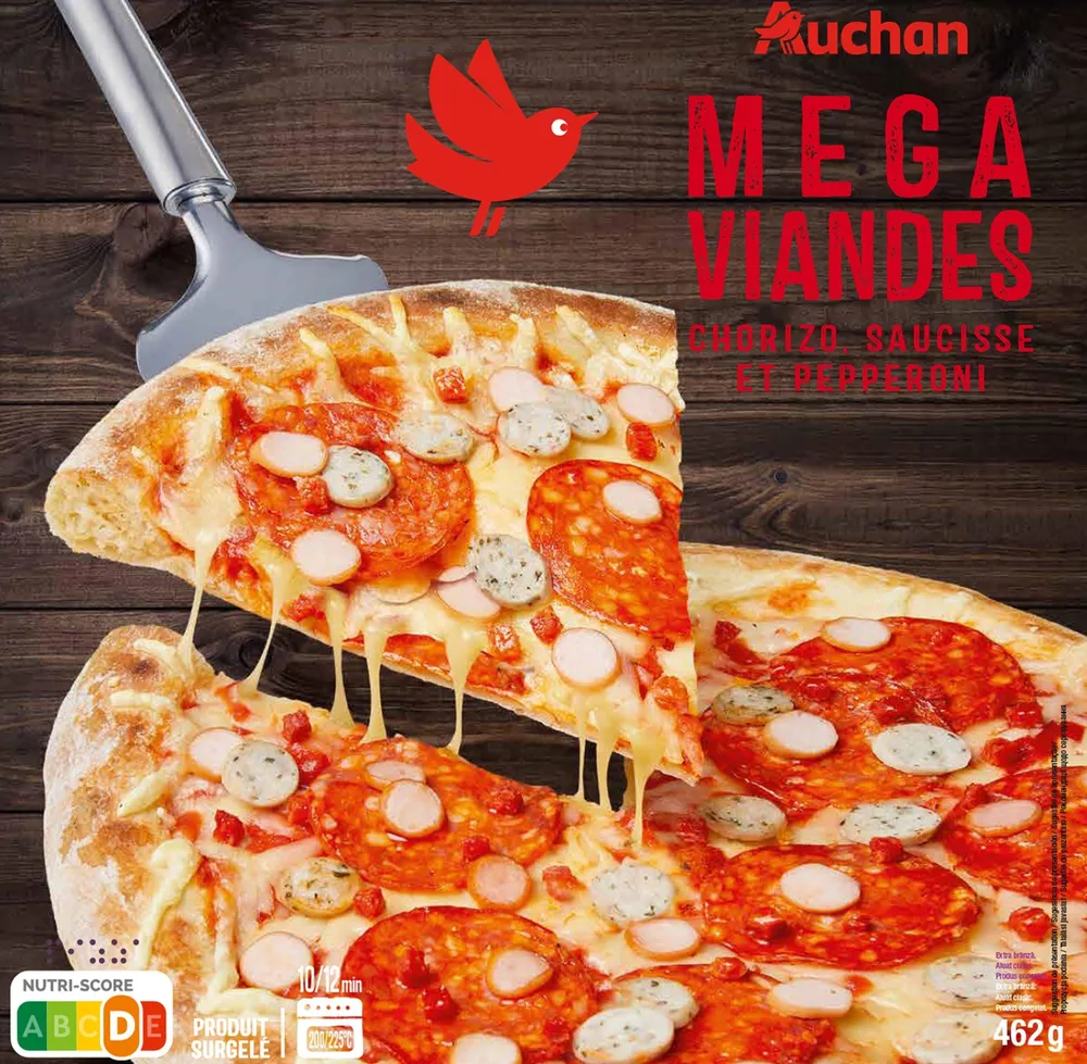 Mega viandes chorizo, saucisses de porc et pepperoni.