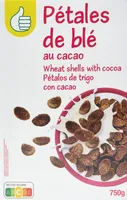 Pétales de céréales extrudées au cacao, goût chocolat