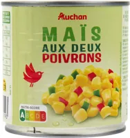 Maïs doux en grains aux deux poivrons sous vide