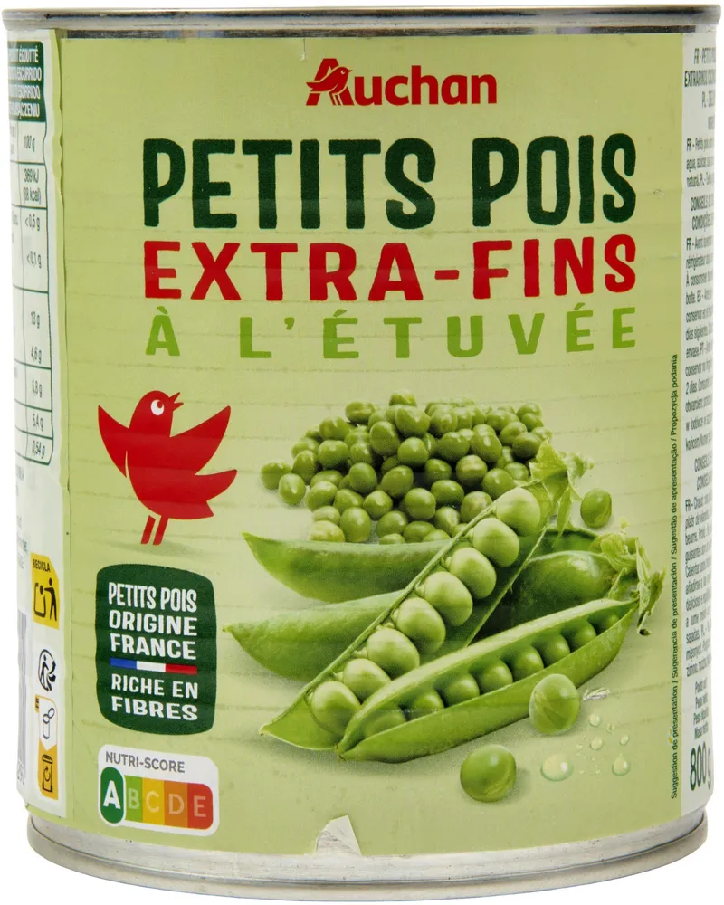 Petits pois extra fins à l'étuvée