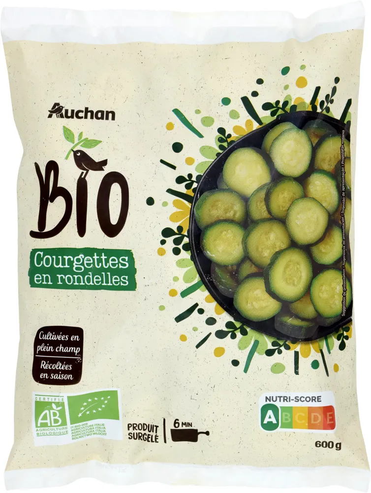 Courgettes biologiques en rondelles