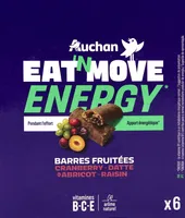 Eat'n move - ENERGY - Barre fruitées cranberry, datte, abricot, raisin