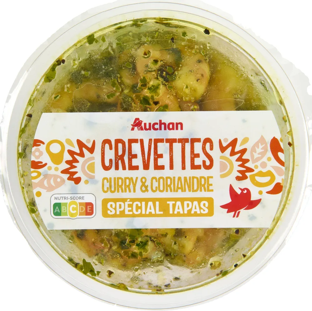 Crevettes sauce curry coriandre