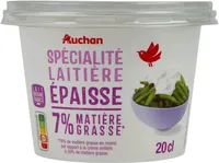 Spécialité laitière ÉPAISSE7% Matière Grasse**76% de matière grasse en moins par rapport à la crème entière à 30% de matière grasse