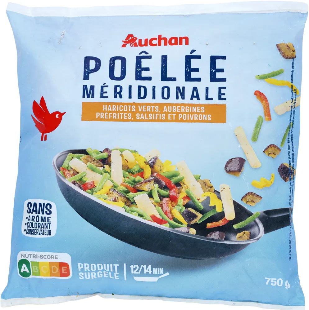 Poêlée méridionaleHaricots verts, aubergines préfrites, salsifis et poivrons