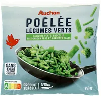 Poêlée légumes vertsHaricots verts, brocolis, pois garden peas et haricots plats