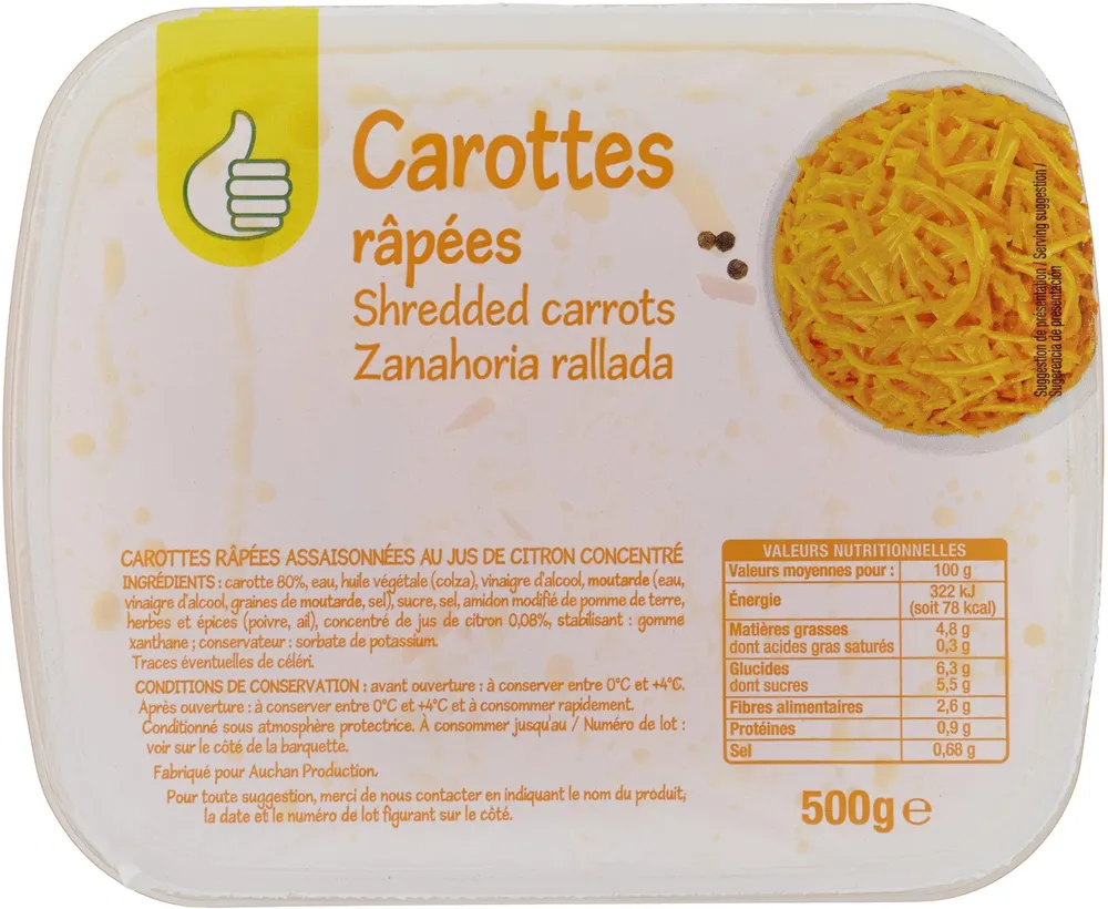 Salade carottes râpées citron