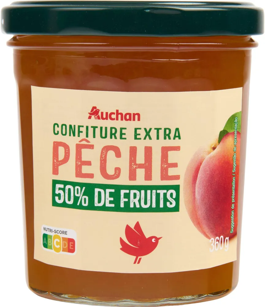 Confiture extra pêche 50% de fruits