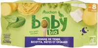 Pomme de terre, ricotta, pâtes et épinard