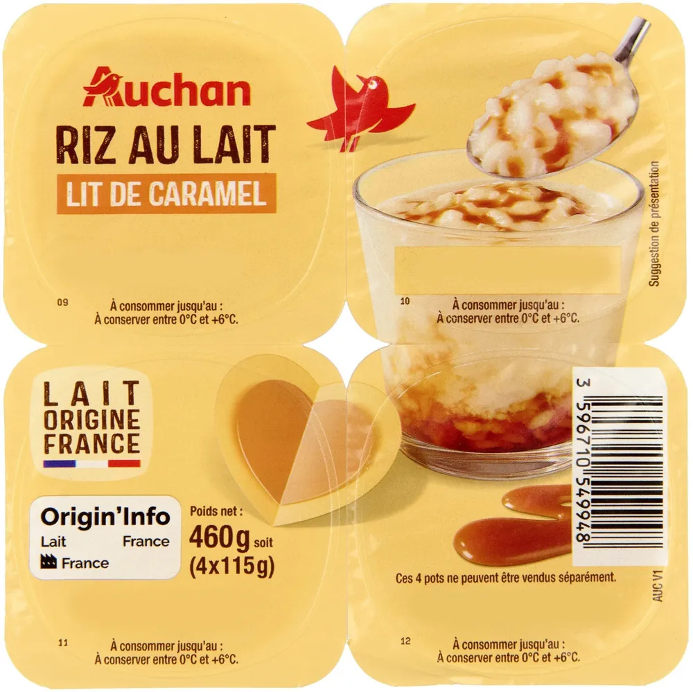 Riz au lait lit de caramel