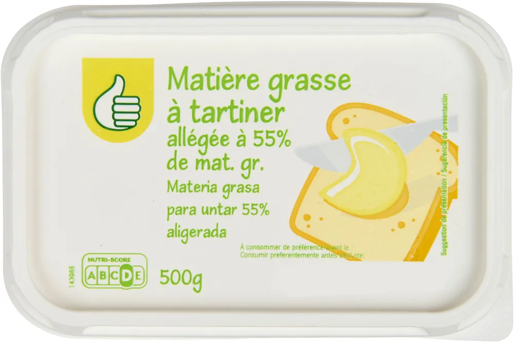 Matière grasse à tartiner allégée à 55% de mat. gr.