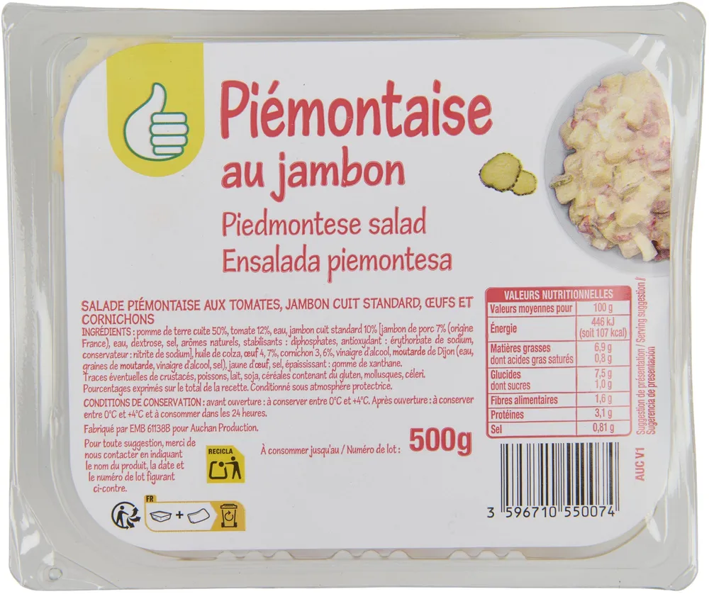 Piemontaise au jambon