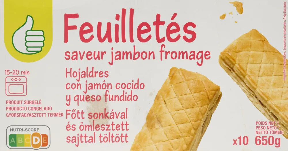 Feuilletés saveur jambon fromage