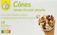 Cônes saveur chocolat pistache