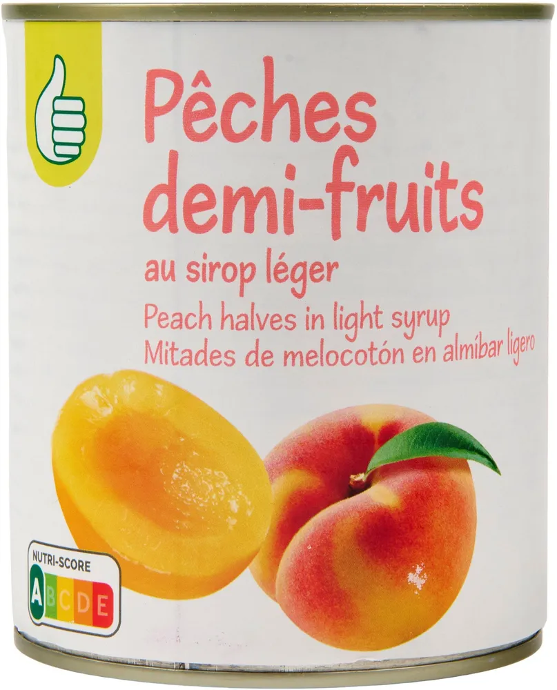 Demi pêche au sirop léger