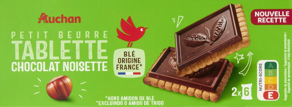 Petit beurre tablette chocolat noisette