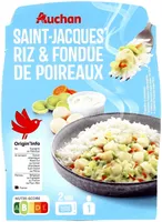 Auchan saint jacques riz et fondue poireaux 280g