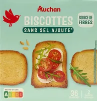 Biscottes sans sel ajouté** Contient du sel naturellement présent.