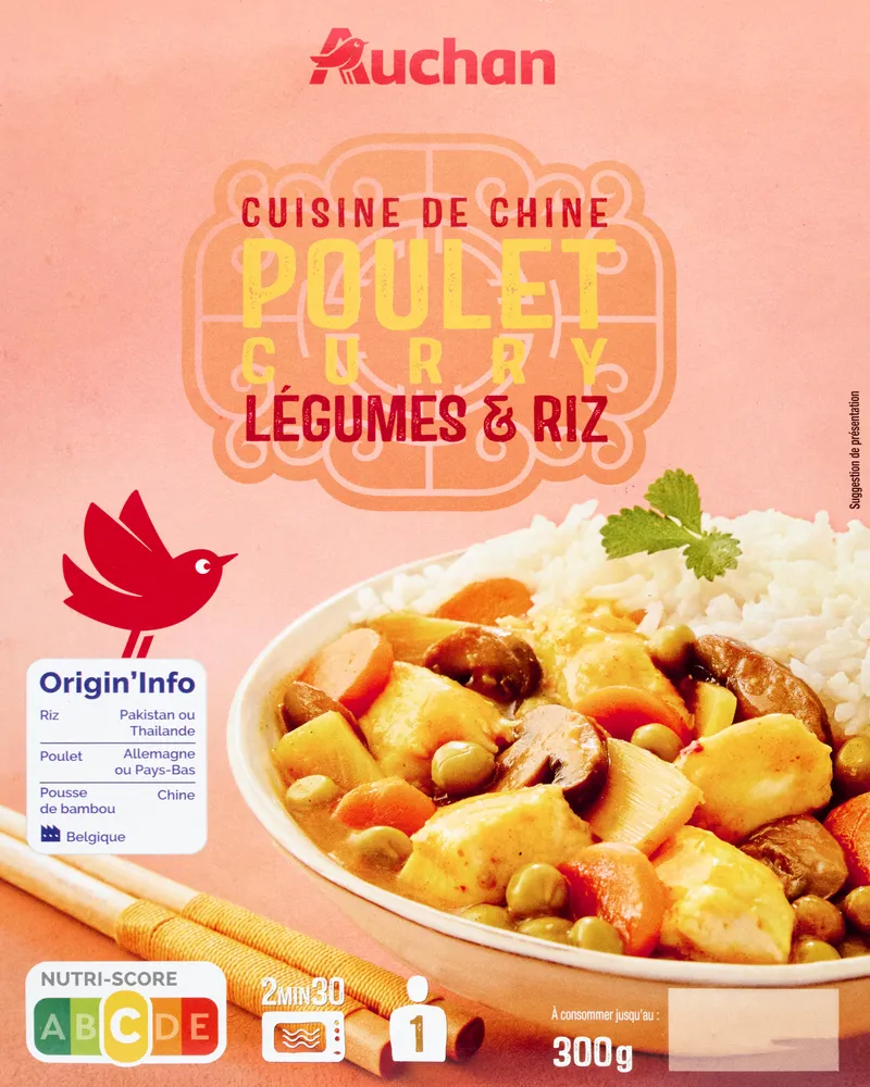 Poulet curry legumes et riz