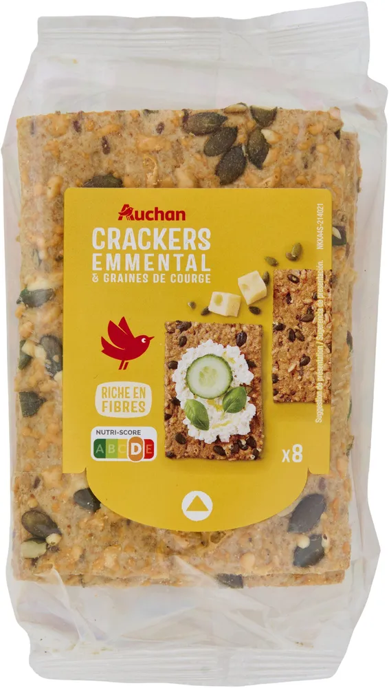 Crackers gourmands emmental et graines de courge