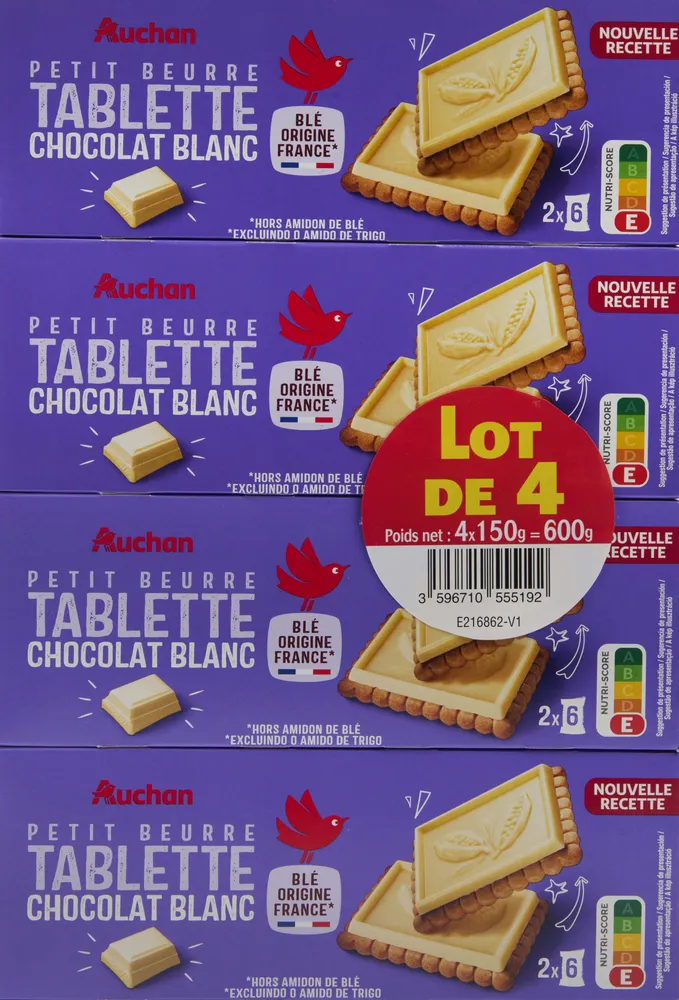 Petit beurre tablette chocolat blanc