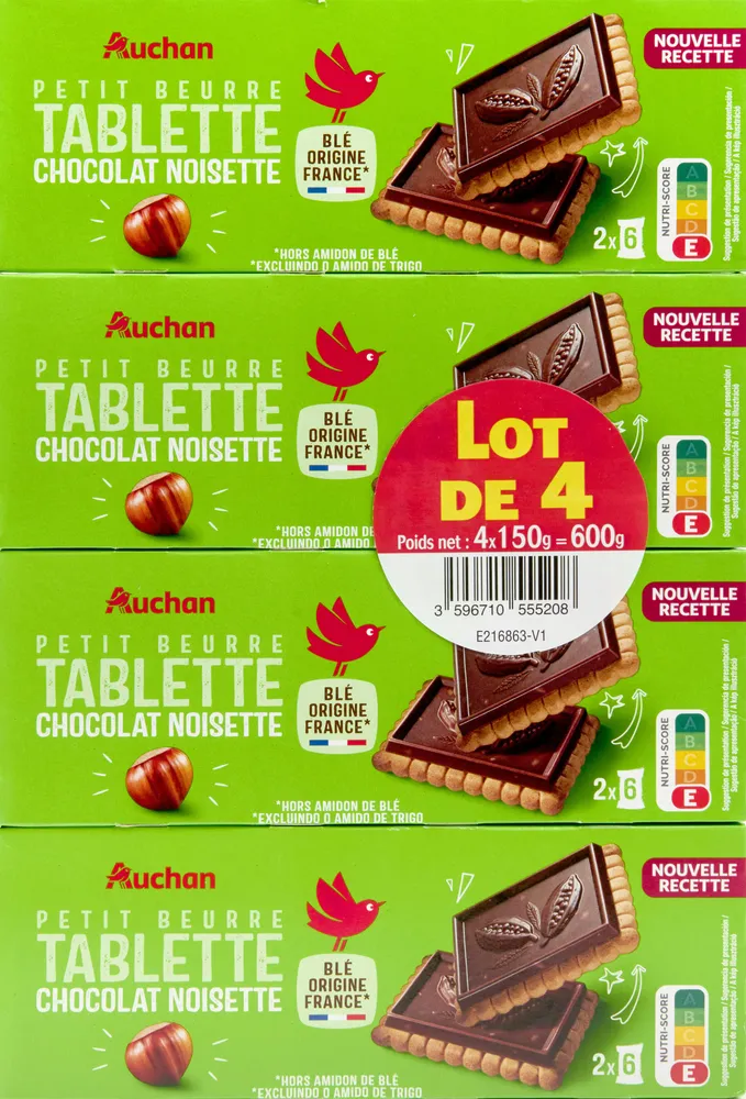 Petit beurre tablette chocolat noisette