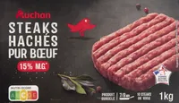 Steaks hachés pur bœuf15% M.G.**Matières Grasses