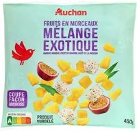 fruits en morceauxMELANGE EXOTIQUEananas, mangue, fruit du dragon, fruit de la passion