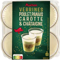Verrine poulet, panais, carotte et châtaigne 4x40g